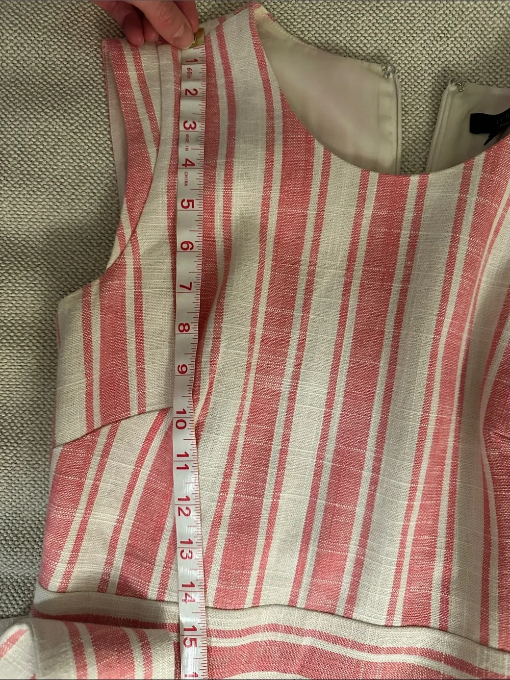J. Crew Pink & White Striped Sleeveless Tie-Waist Dress